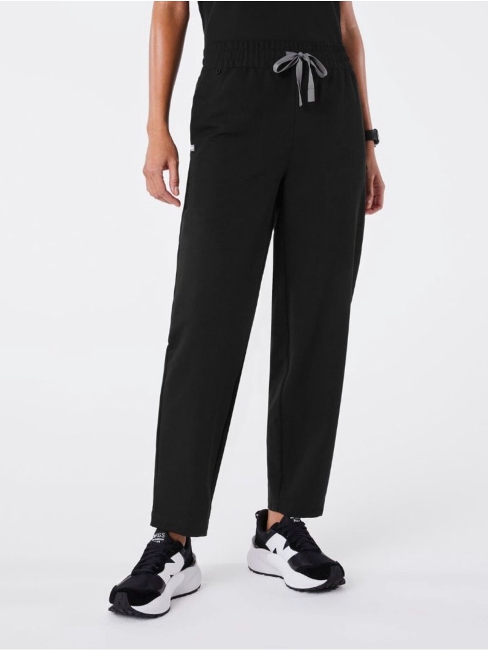 Figs High Waisted Sheridan Relaxed Barrel Scrub Pants Black Size Small